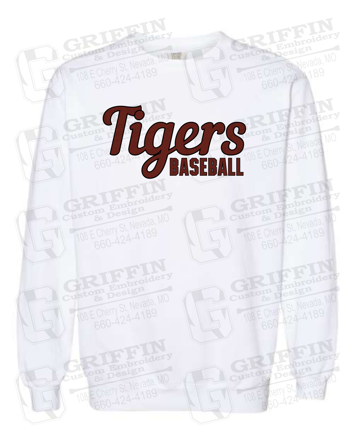 Comfort Colors Crewneck Sweatshirt - Baseball - Nevada Tigers 26-S
