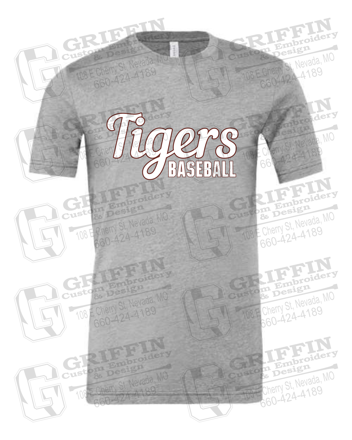 Cotton Short Sleeve T-Shirt - Baseball - Nevada Tigers 26-S