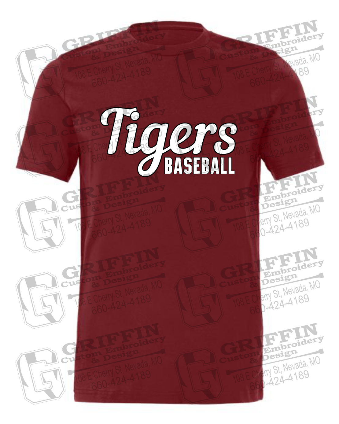 Cotton Short Sleeve T-Shirt - Baseball - Nevada Tigers 26-S