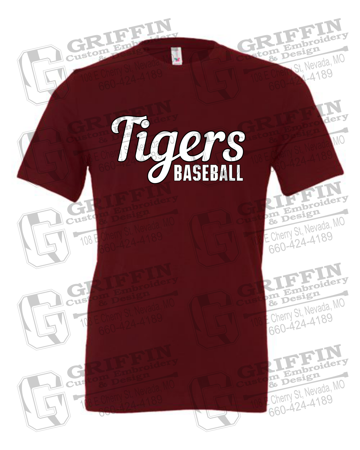 Cotton Short Sleeve T-Shirt - Baseball - Nevada Tigers 26-S