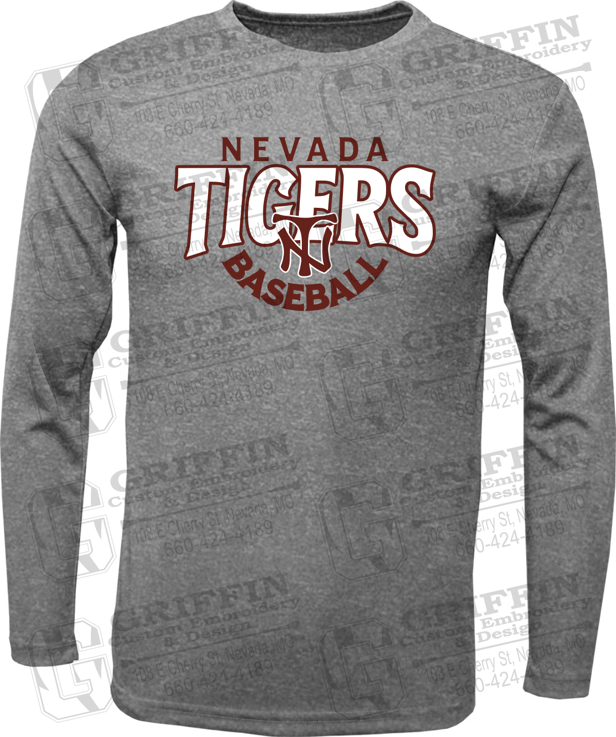 Toddler Dry-Fit Long Sleeve T-Shirt - Baseball - Nevada Tigers 26-T