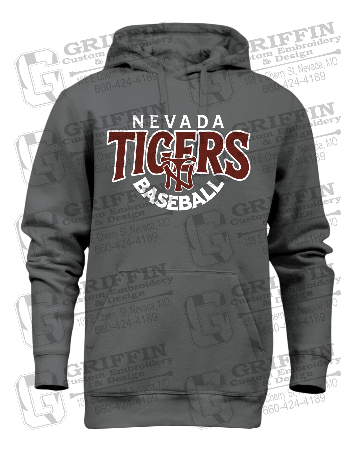Heavyweight Fleece Hoodie - Baseball - Nevada Tigers 26-T