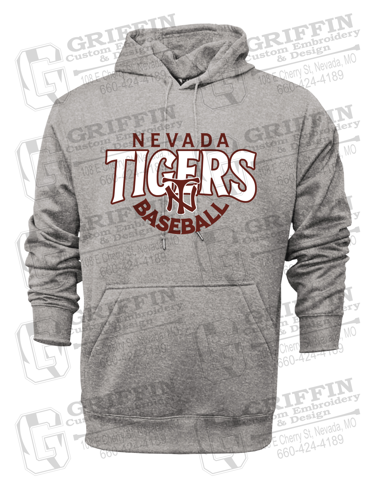 Performance Fleece Hoodie - Baseball - Nevada Tigers 26-T