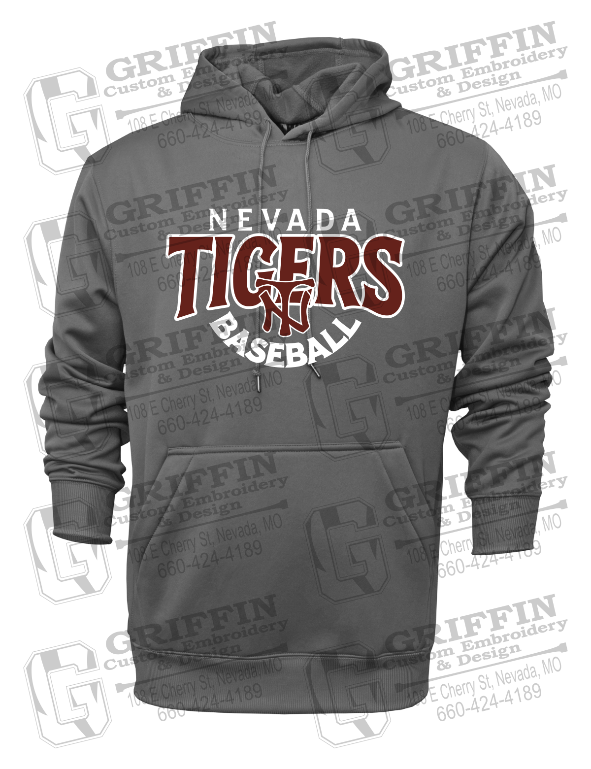 Performance Fleece Hoodie - Baseball - Nevada Tigers 26-T