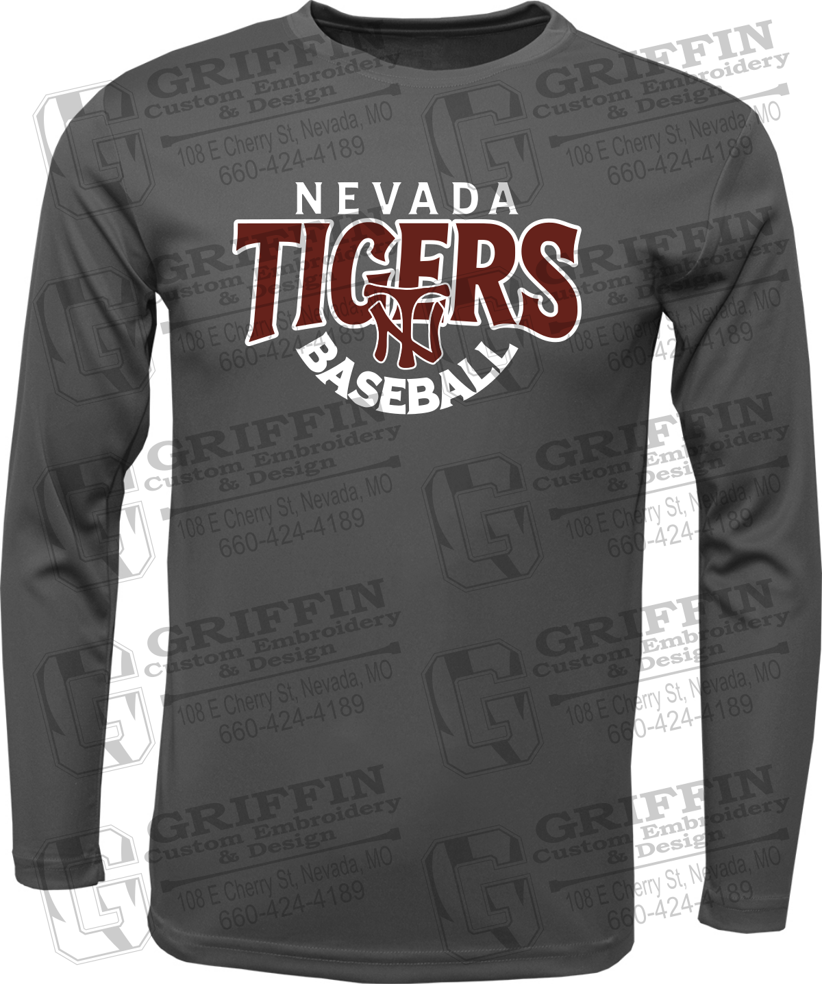 Toddler Dry-Fit Long Sleeve T-Shirt - Baseball - Nevada Tigers 26-T
