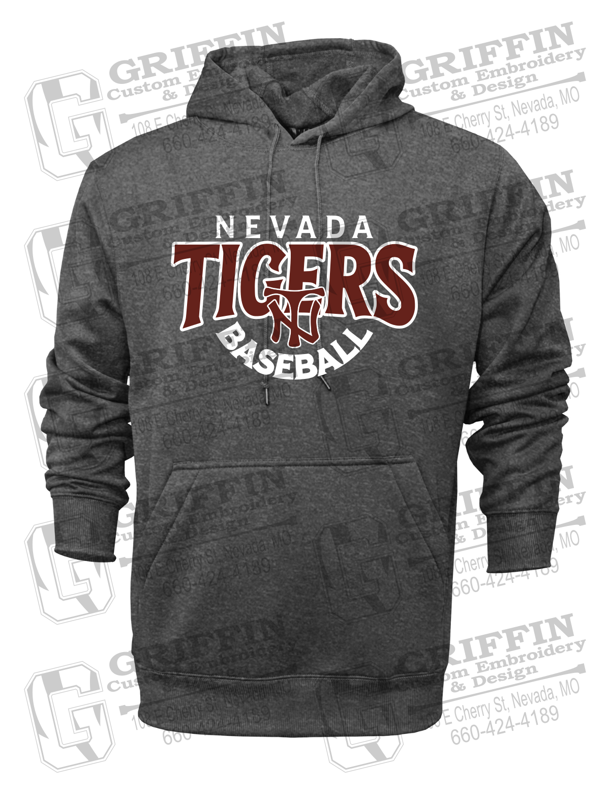 Performance Fleece Hoodie - Baseball - Nevada Tigers 26-T