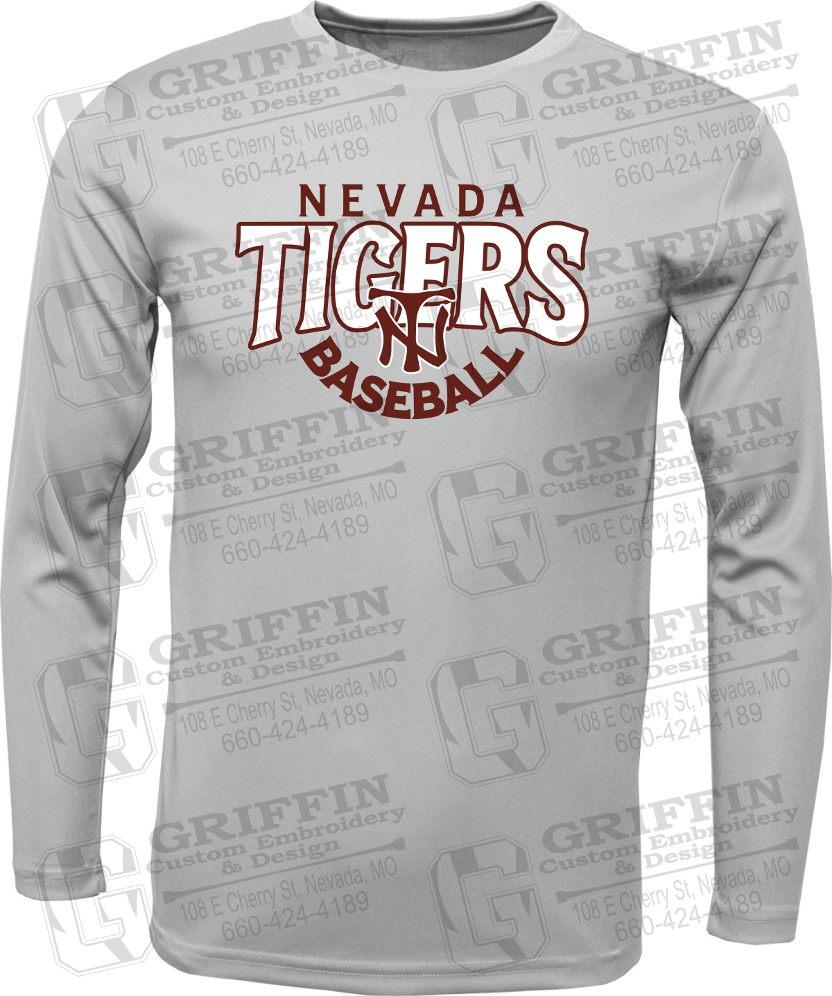 Toddler Dry-Fit Long Sleeve T-Shirt - Baseball - Nevada Tigers 26-T