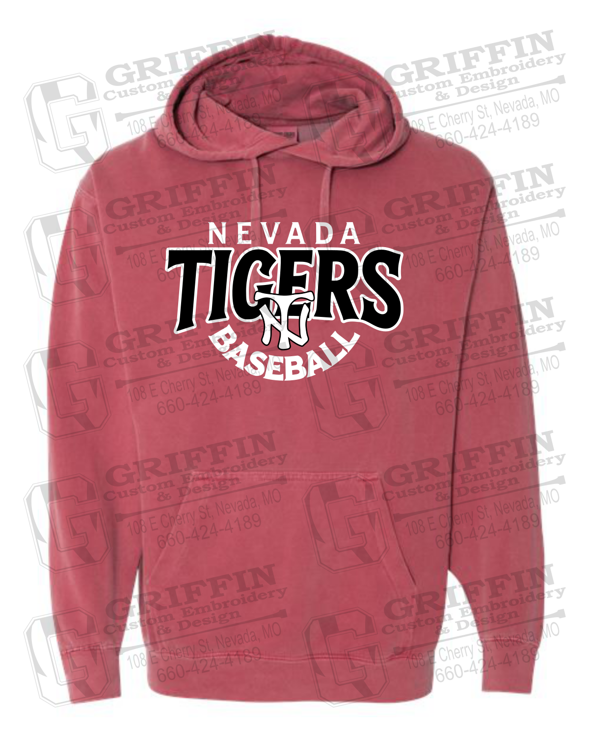 Comfort Colors Hoodie - Baseball - Nevada Tigers 26-T