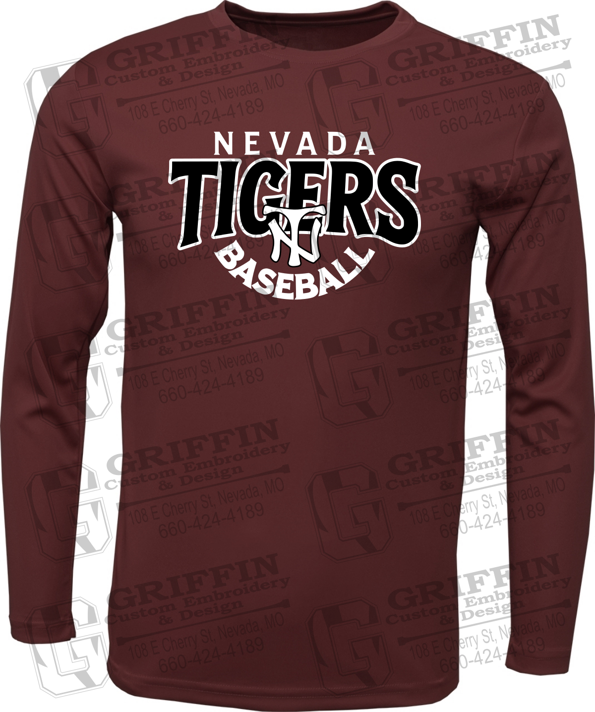 Toddler Dry-Fit Long Sleeve T-Shirt - Baseball - Nevada Tigers 26-T