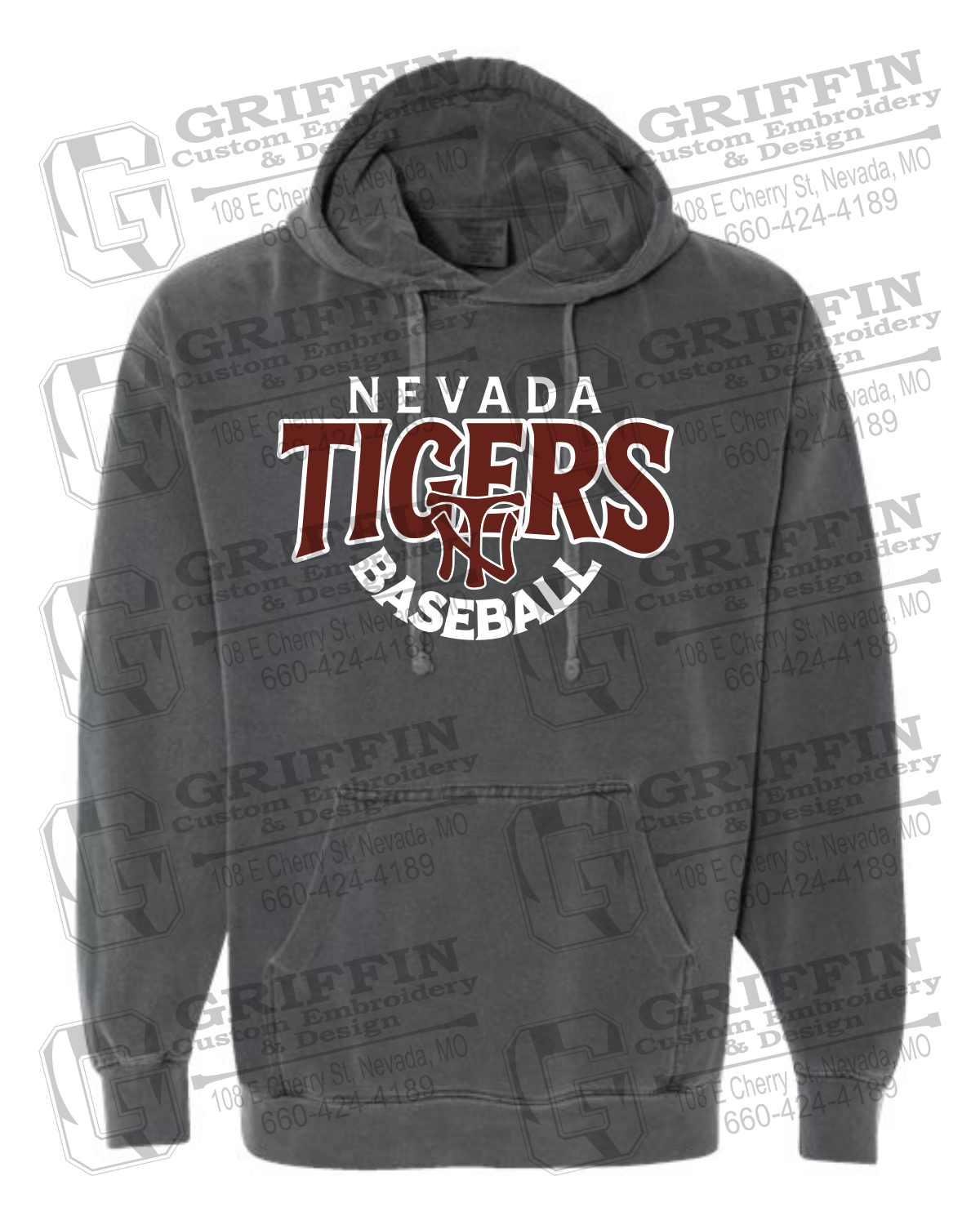 Comfort Colors Hoodie - Baseball - Nevada Tigers 26-T