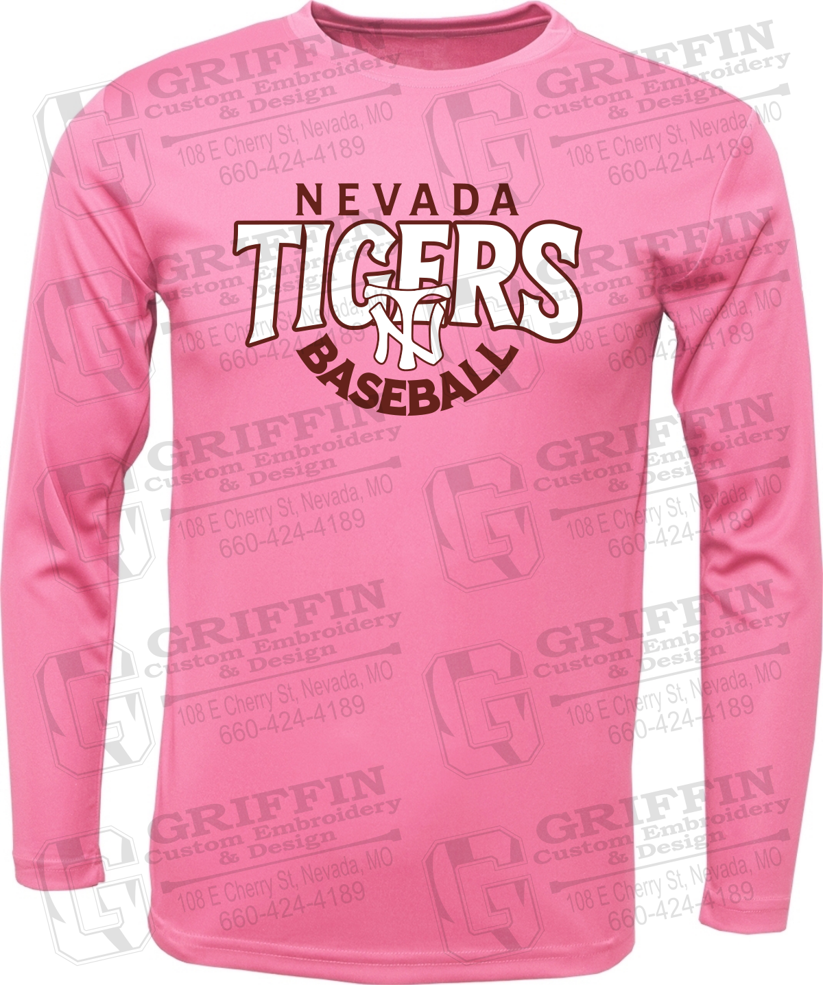 Toddler Dry-Fit Long Sleeve T-Shirt - Baseball - Nevada Tigers 26-T