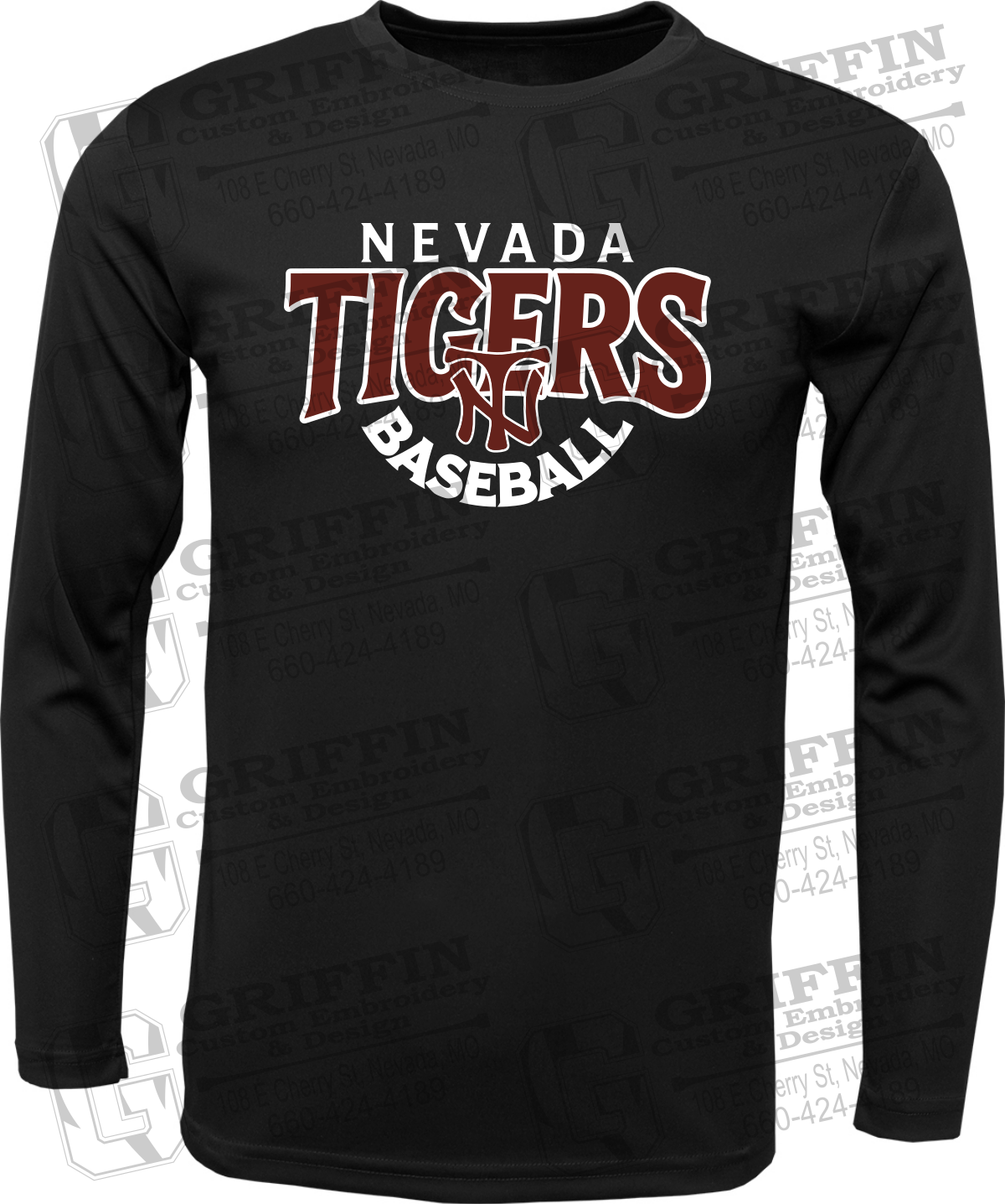 Toddler Dry-Fit Long Sleeve T-Shirt - Baseball - Nevada Tigers 26-T