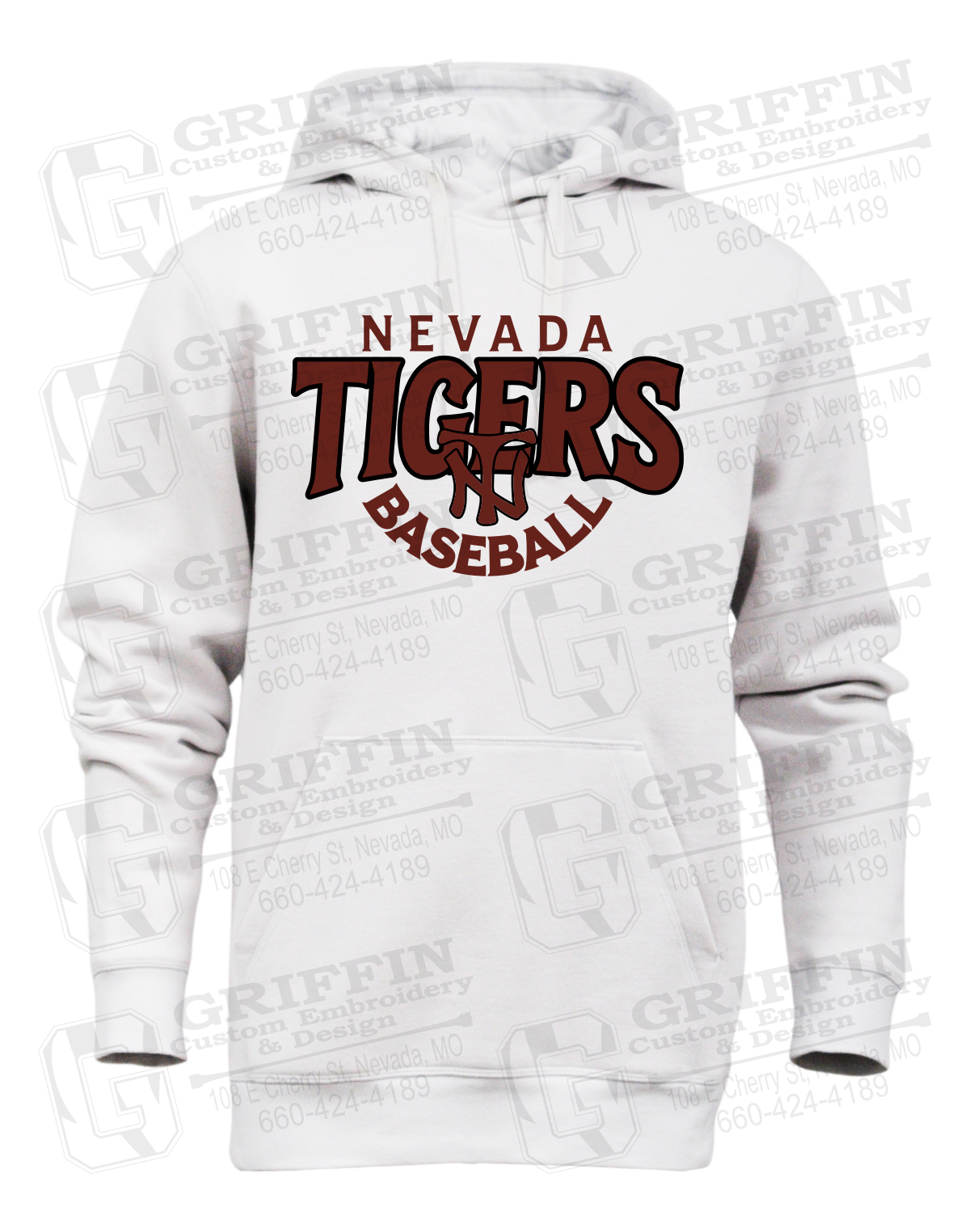 Heavyweight Fleece Hoodie - Baseball - Nevada Tigers 26-T