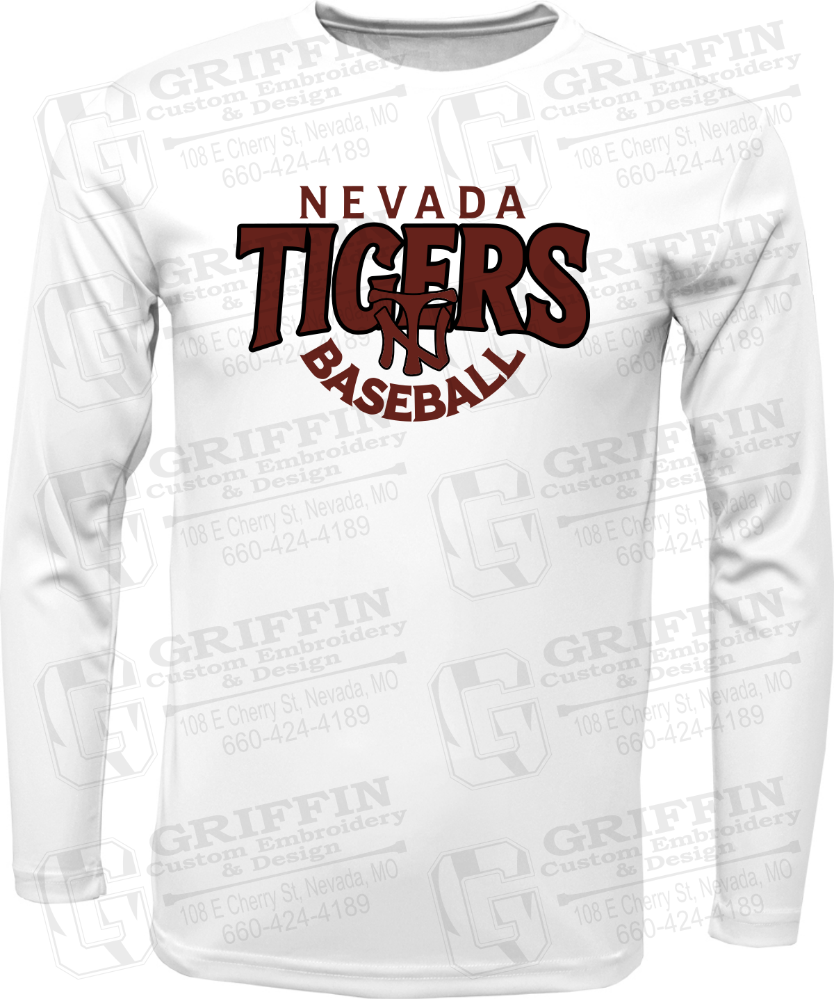 Toddler Dry-Fit Long Sleeve T-Shirt - Baseball - Nevada Tigers 26-T