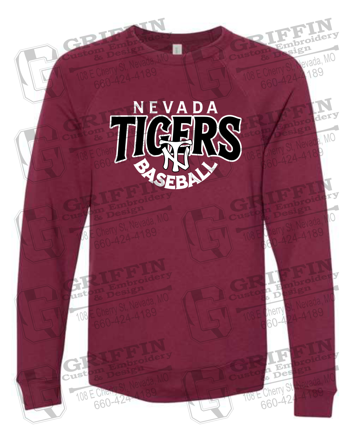 Sponge Fleece Sweatshirt - Baseball - Nevada Tigers 26-T