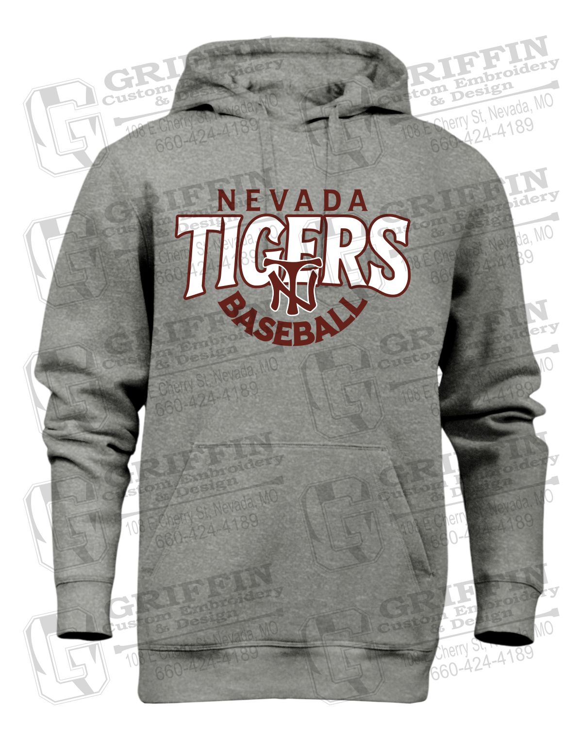 Heavyweight Fleece Hoodie - Baseball - Nevada Tigers 26-T