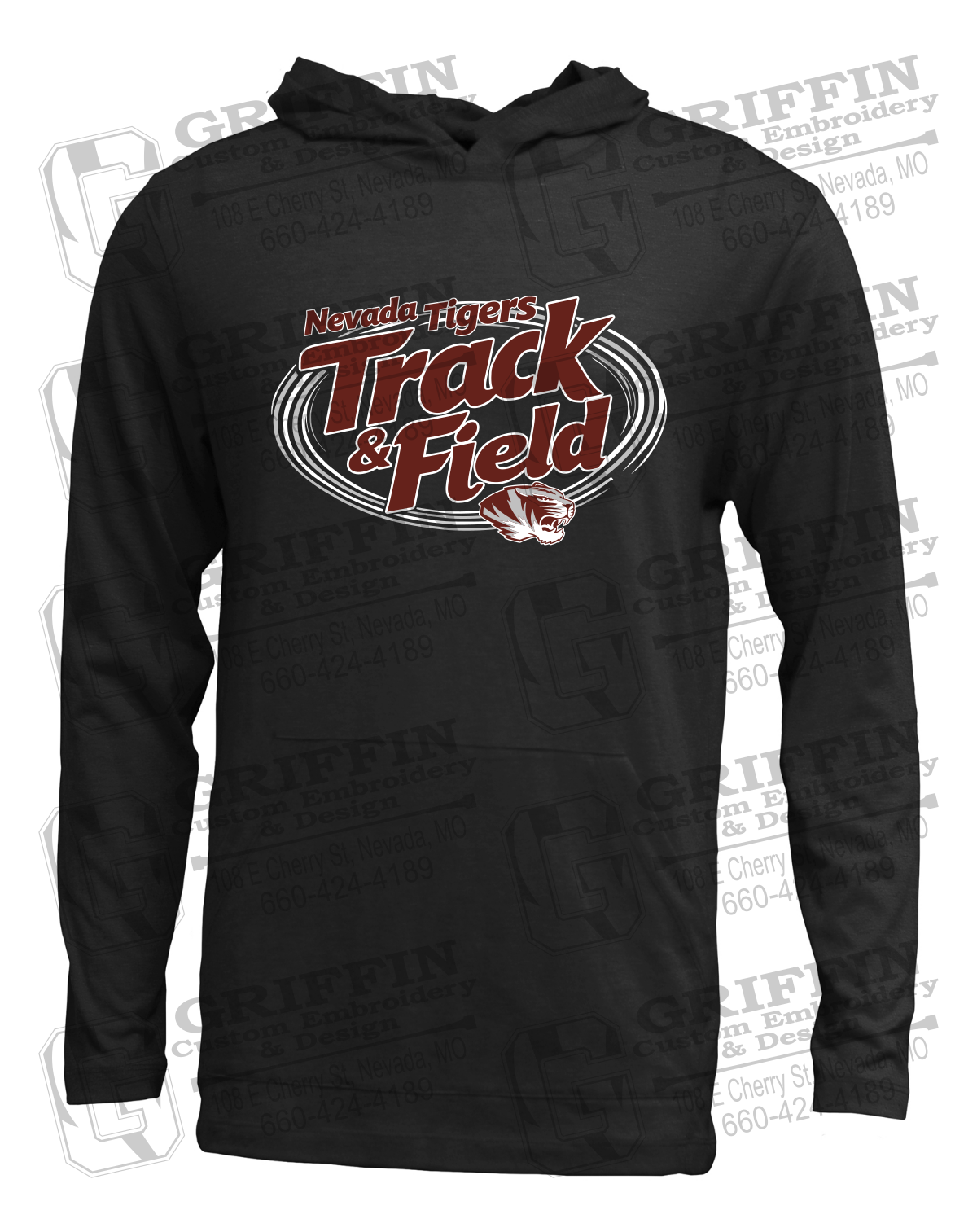 Soft-Tek T-Shirt Hoodie - Track & Field - Nevada Tigers 26-U