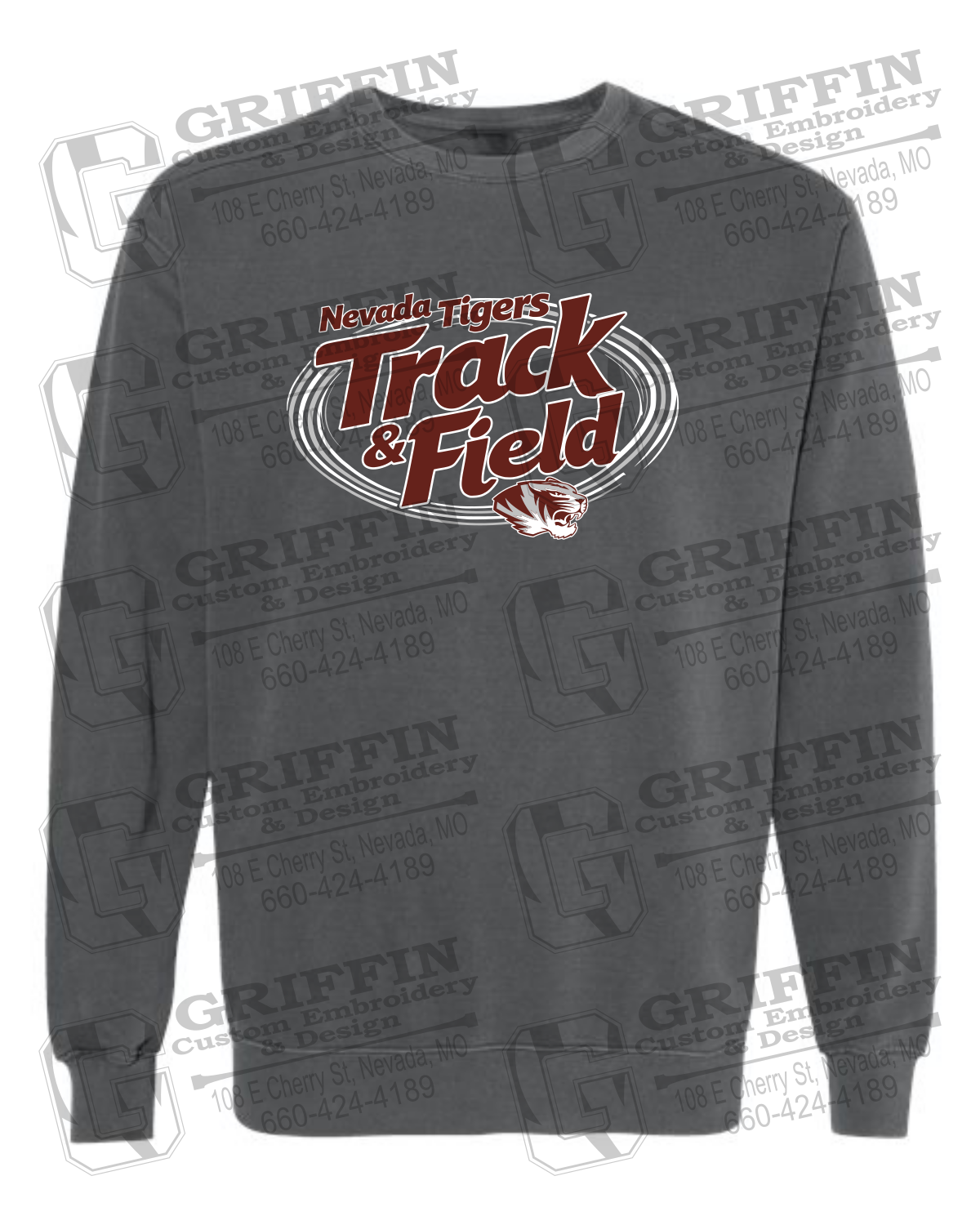 Comfort Colors Crewneck Sweatshirt - Track & Field - Nevada Tigers 26-U
