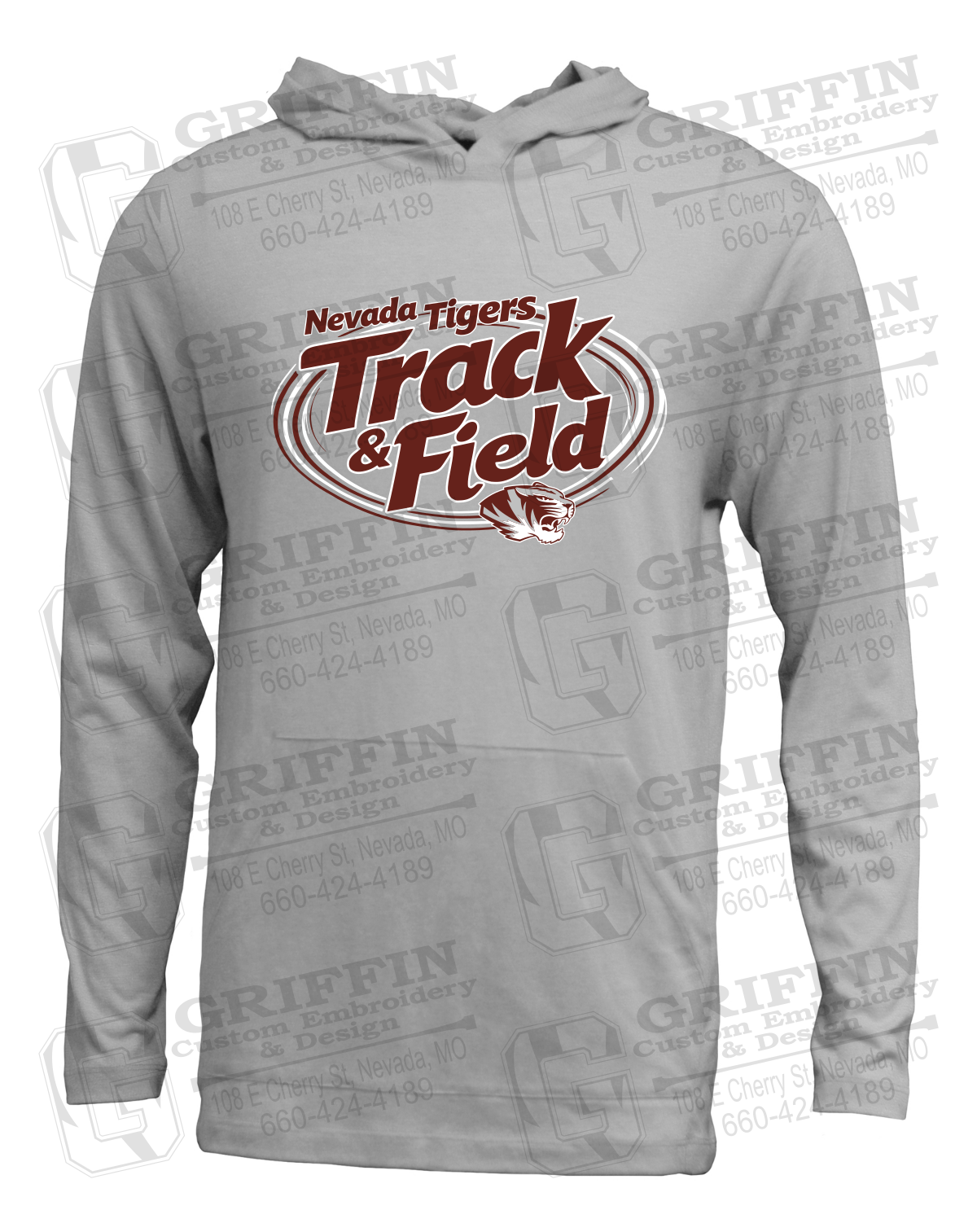Soft-Tek T-Shirt Hoodie - Track & Field - Nevada Tigers 26-U