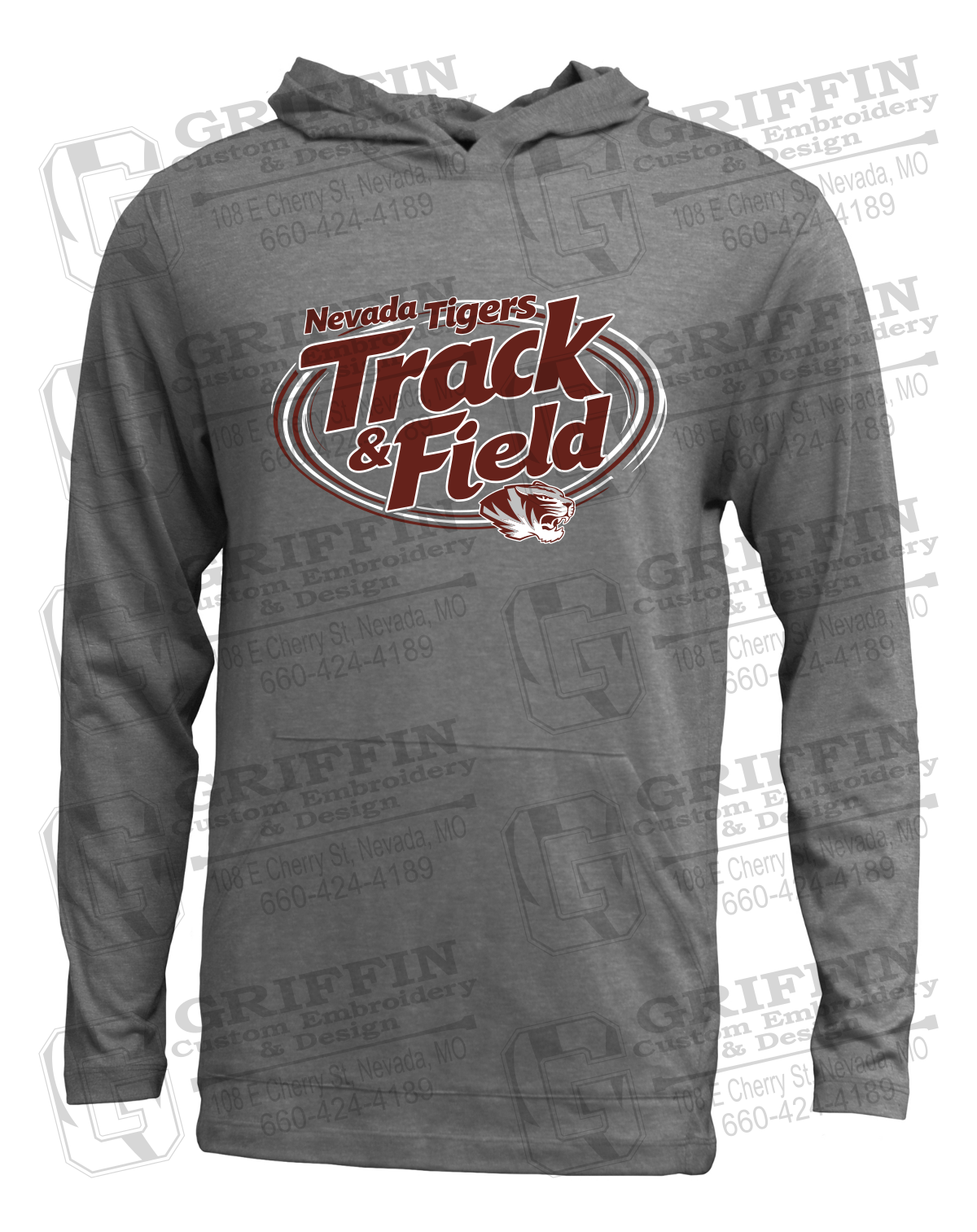 Soft-Tek T-Shirt Hoodie - Track & Field - Nevada Tigers 26-U