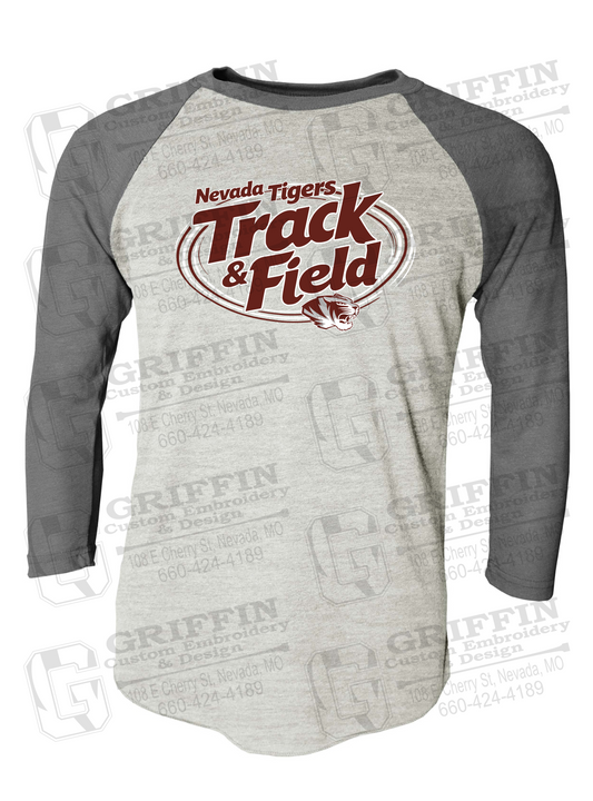 Tri-Blend Raglan Sleeve T-Shirt - Track & Field - Nevada Tigers 26-U