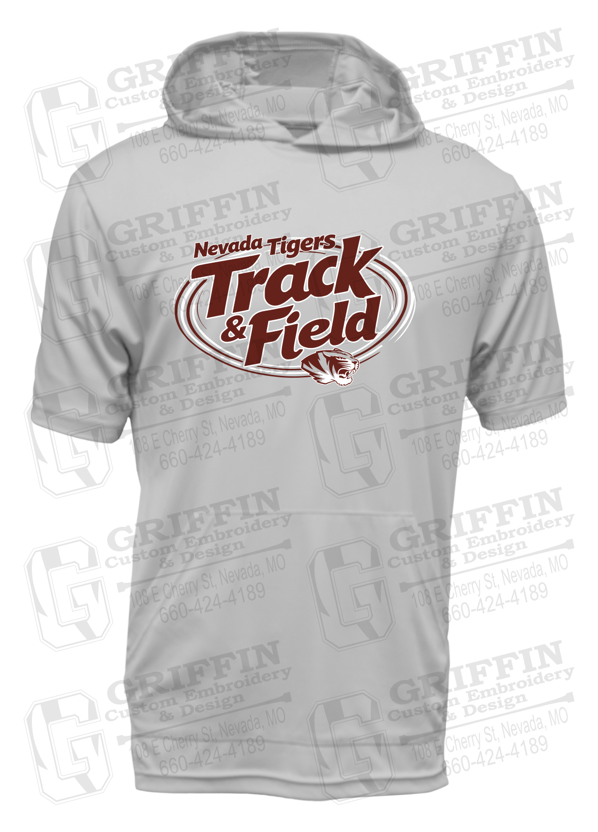 Dry-Fit Short Sleeve T-Shirt Hoodie - Track & Field - Nevada Tigers 26-U