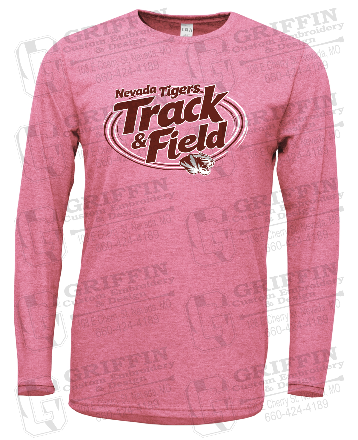 Soft-Tek Long Sleeve T-Shirt - Track & Field - Nevada Tigers 26-U