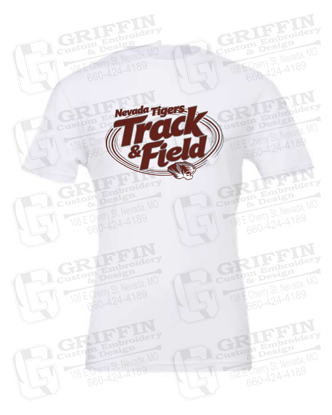 Cotton Short Sleeve T-Shirt - Track & Field - Nevada Tigers 26-U
