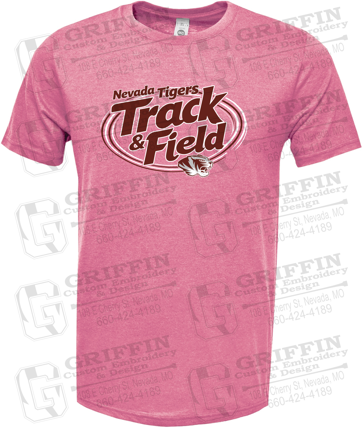 Soft-Tek Short Sleeve T-Shirt - Track & Field - Nevada Tigers 26-U
