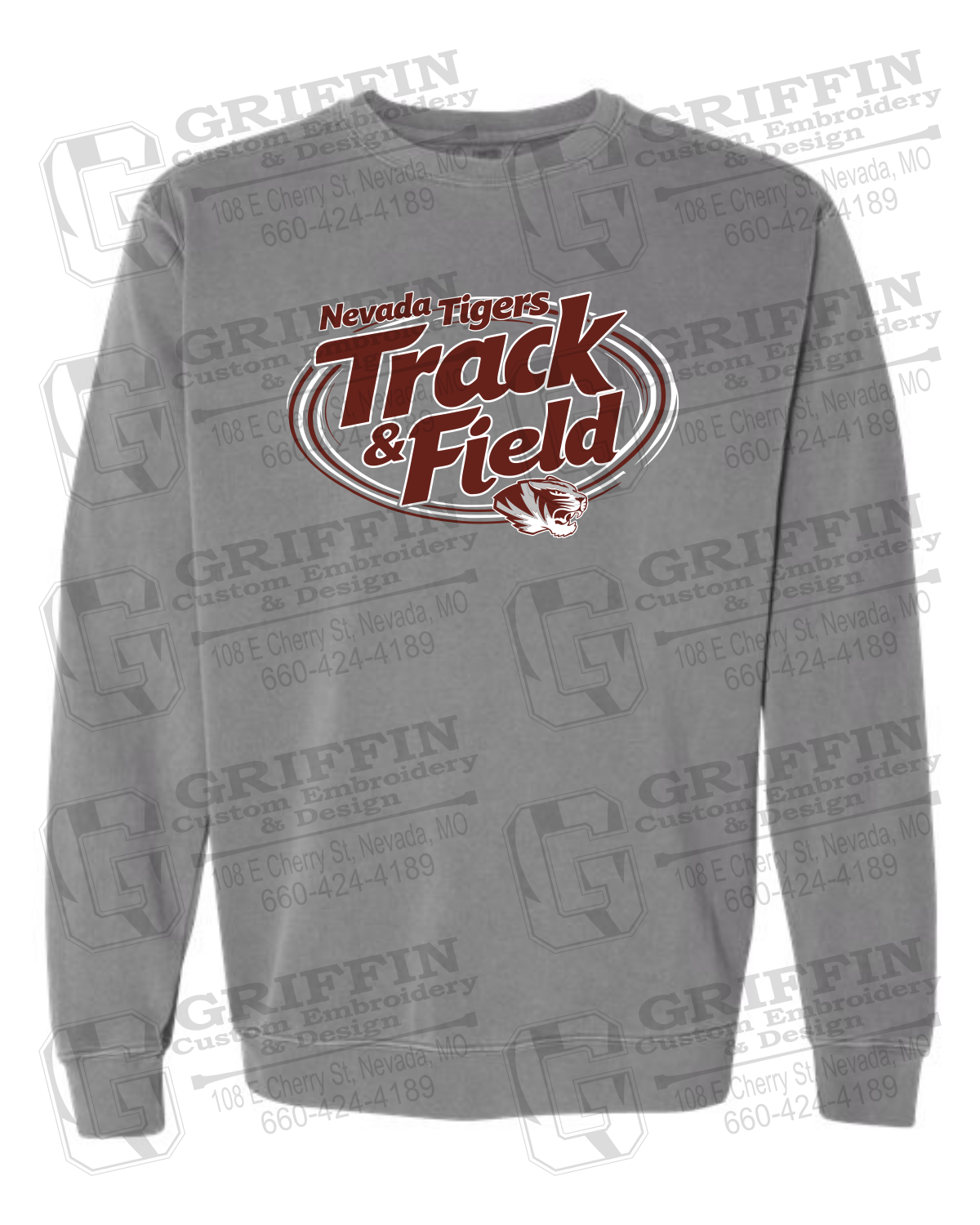 Comfort Colors Crewneck Sweatshirt - Track & Field - Nevada Tigers 26-U