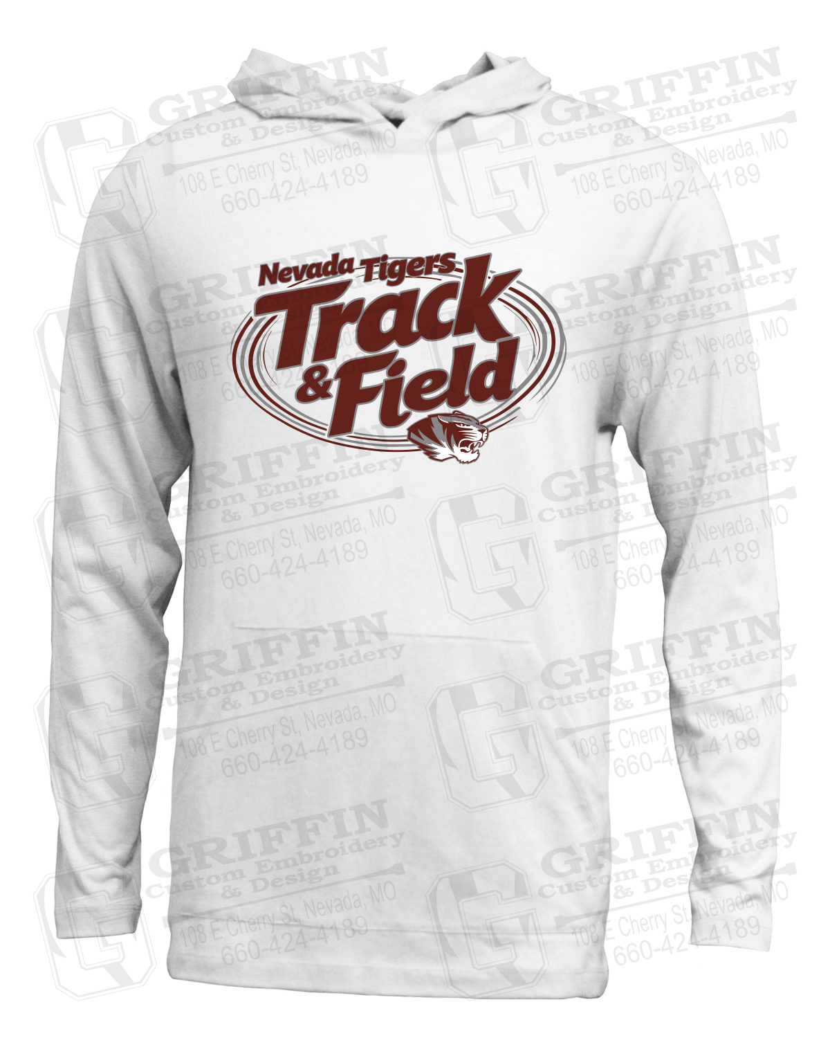 Soft-Tek T-Shirt Hoodie - Track & Field - Nevada Tigers 26-U