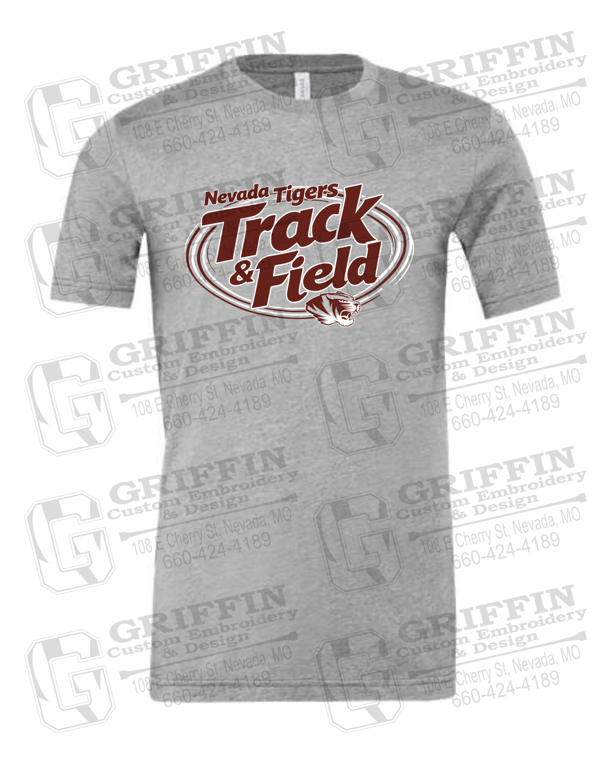 Cotton Short Sleeve T-Shirt - Track & Field - Nevada Tigers 26-U