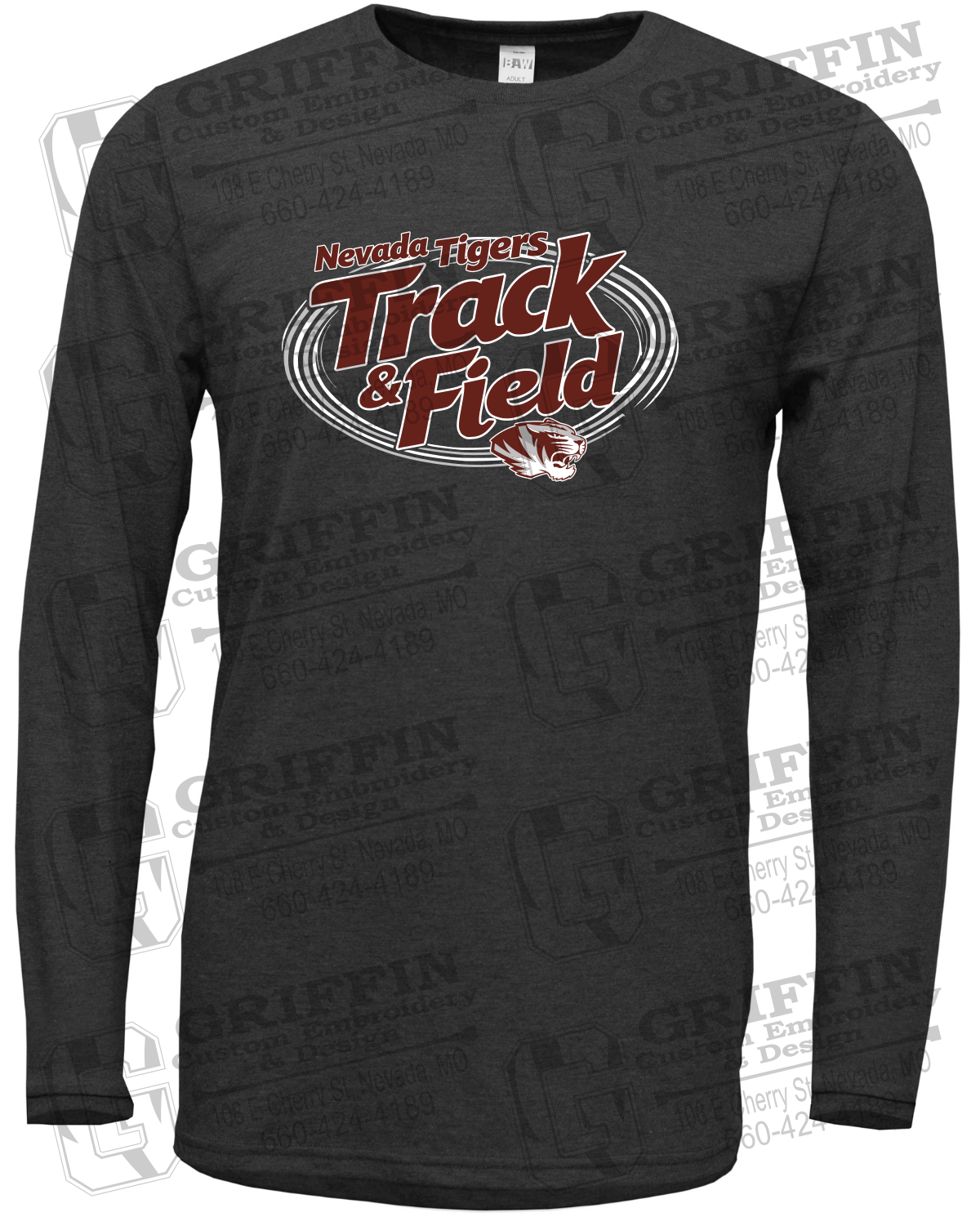 Soft-Tek Long Sleeve T-Shirt - Track & Field - Nevada Tigers 26-U