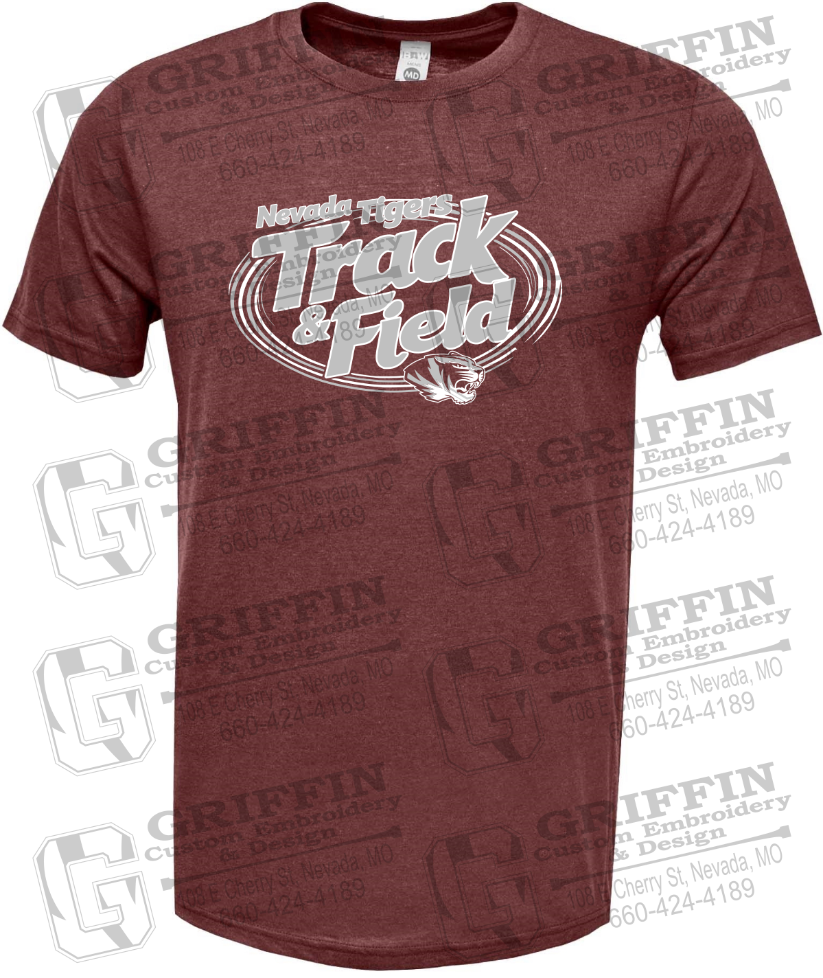 Soft-Tek Short Sleeve T-Shirt - Track & Field - Nevada Tigers 26-U