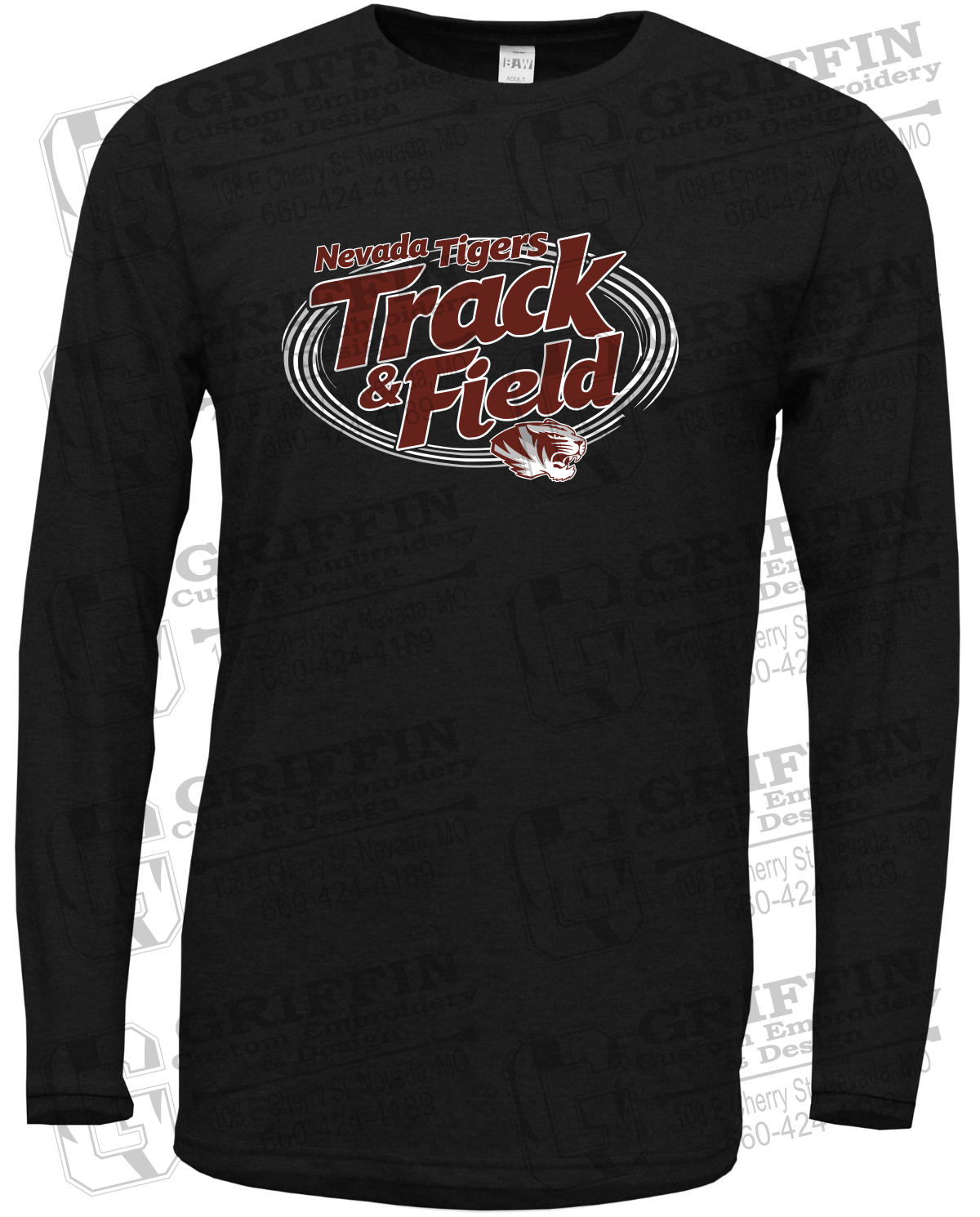 Soft-Tek Long Sleeve T-Shirt - Track & Field - Nevada Tigers 26-U