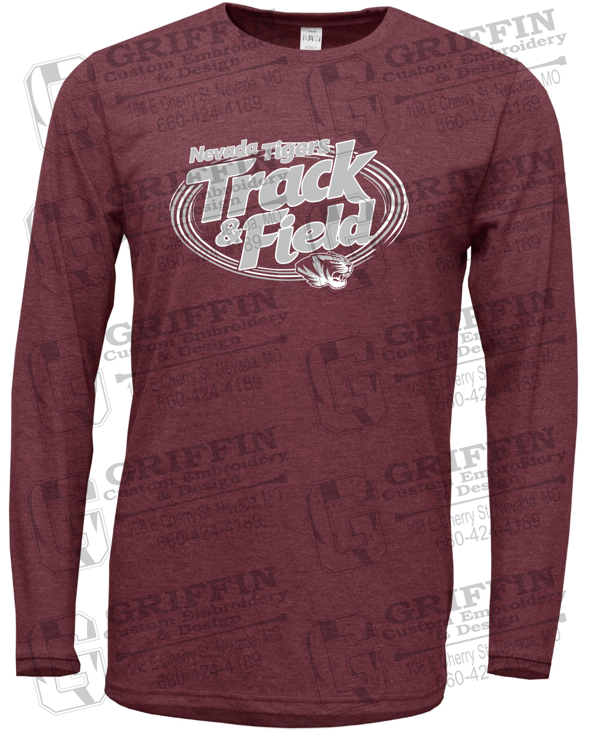 Soft-Tek Long Sleeve T-Shirt - Track & Field - Nevada Tigers 26-U
