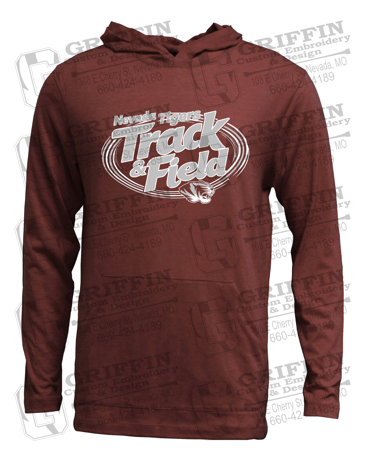 Soft-Tek T-Shirt Hoodie - Track & Field - Nevada Tigers 26-U
