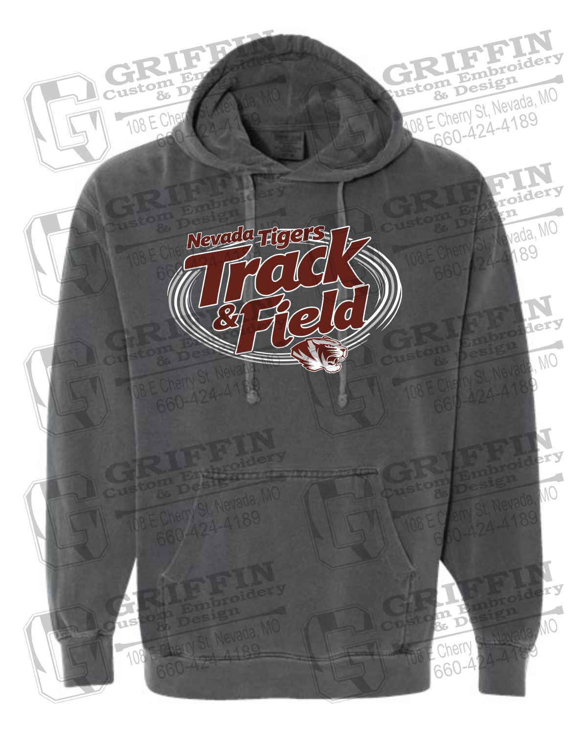 Comfort Colors Hoodie - Track & Field - Nevada Tigers 26-U