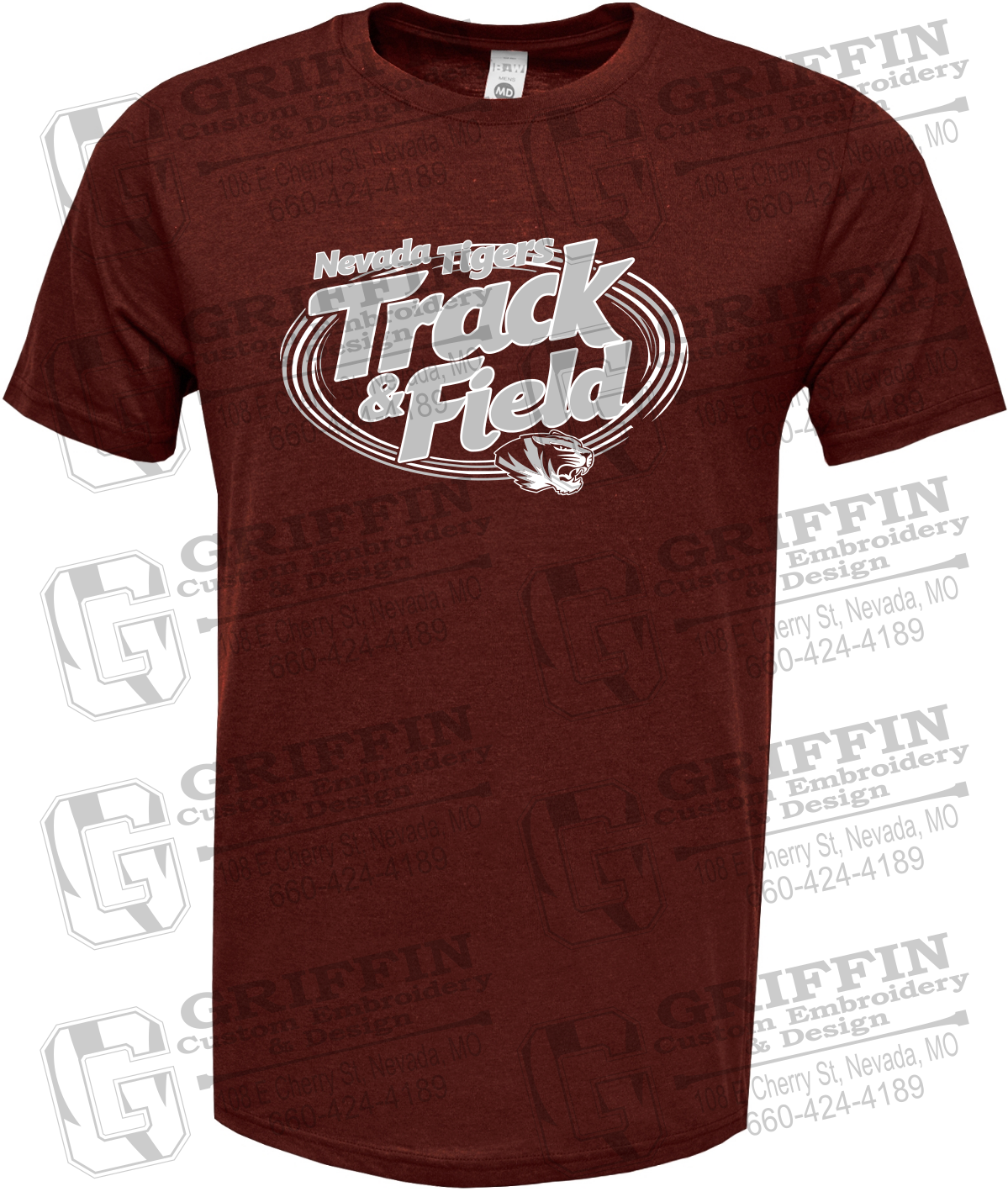 Soft-Tek Short Sleeve T-Shirt - Track & Field - Nevada Tigers 26-U