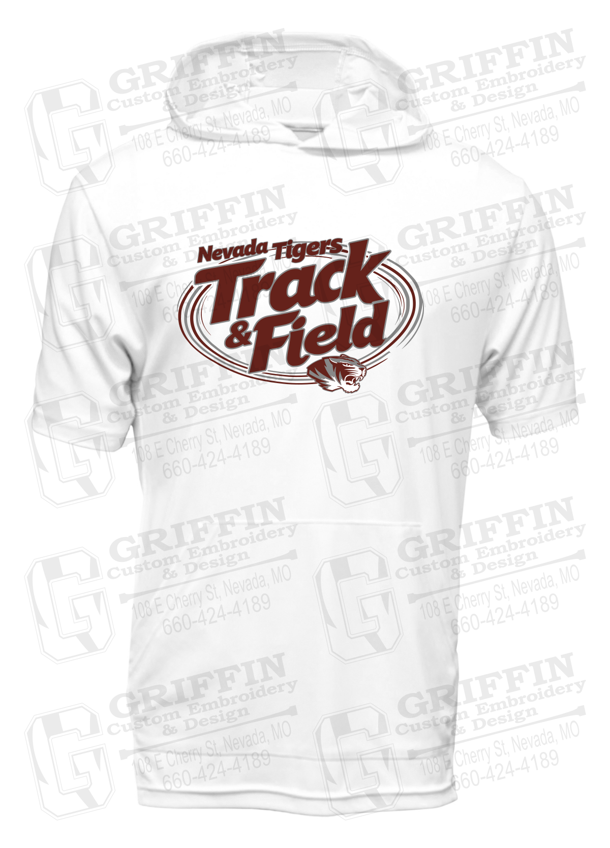 Dry-Fit Short Sleeve T-Shirt Hoodie - Track & Field - Nevada Tigers 26-U
