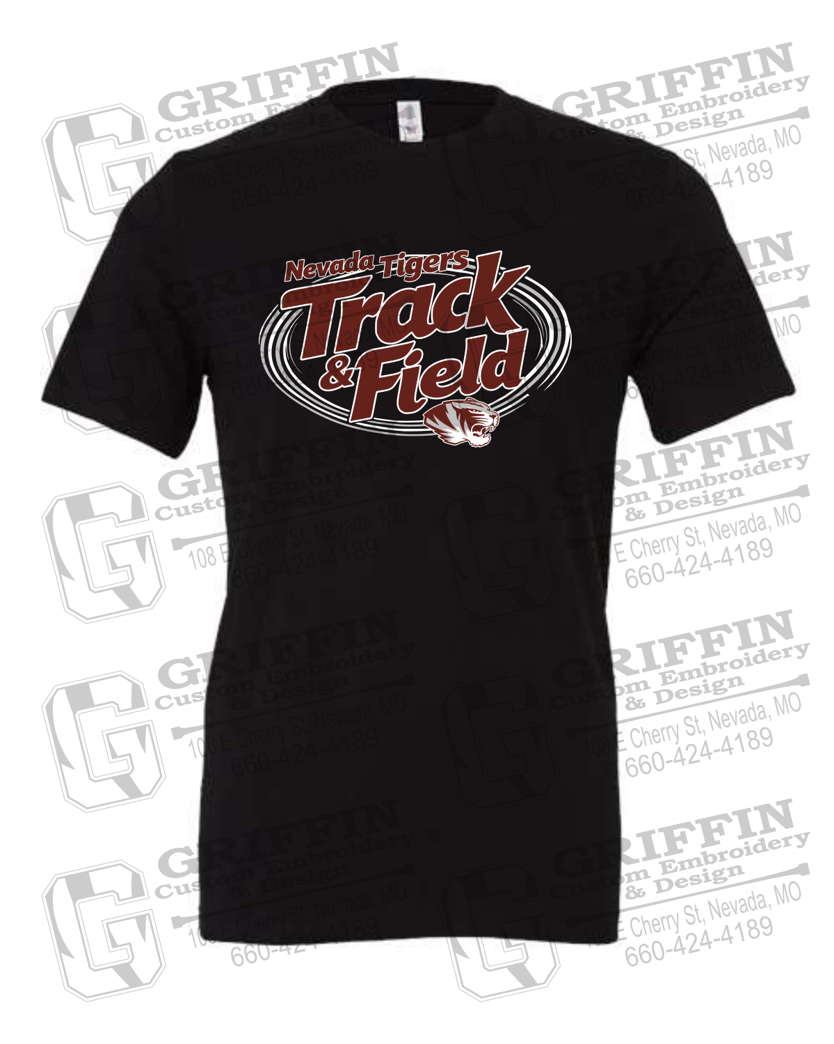 Cotton Short Sleeve T-Shirt - Track & Field - Nevada Tigers 26-U