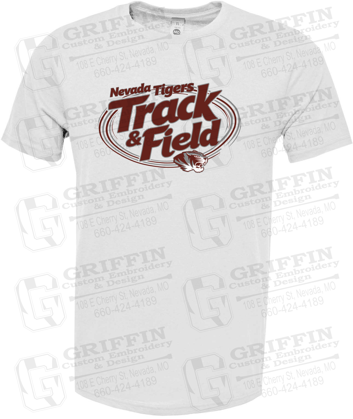 Soft-Tek Short Sleeve T-Shirt - Track & Field - Nevada Tigers 26-U