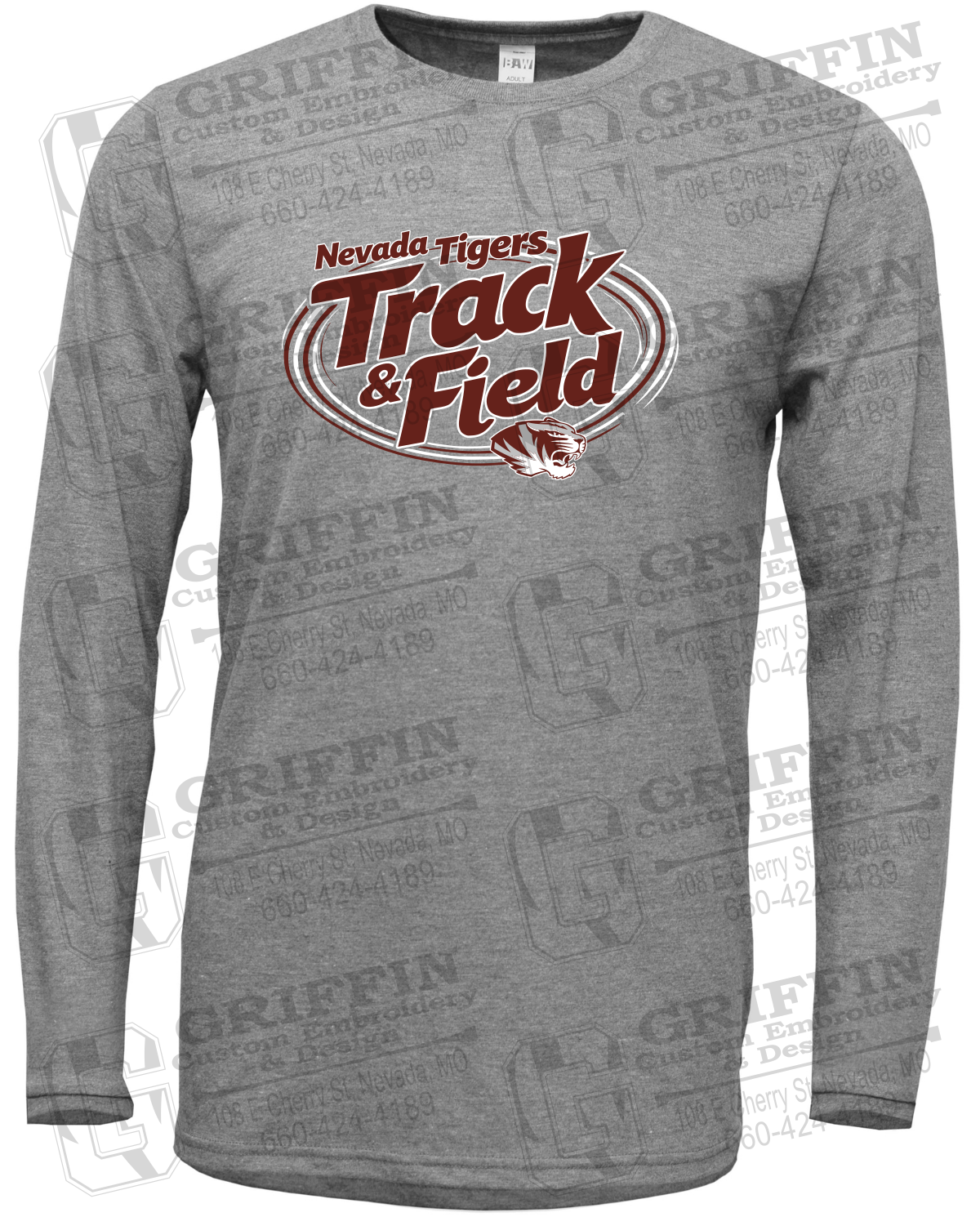 Soft-Tek Long Sleeve T-Shirt - Track & Field - Nevada Tigers 26-U