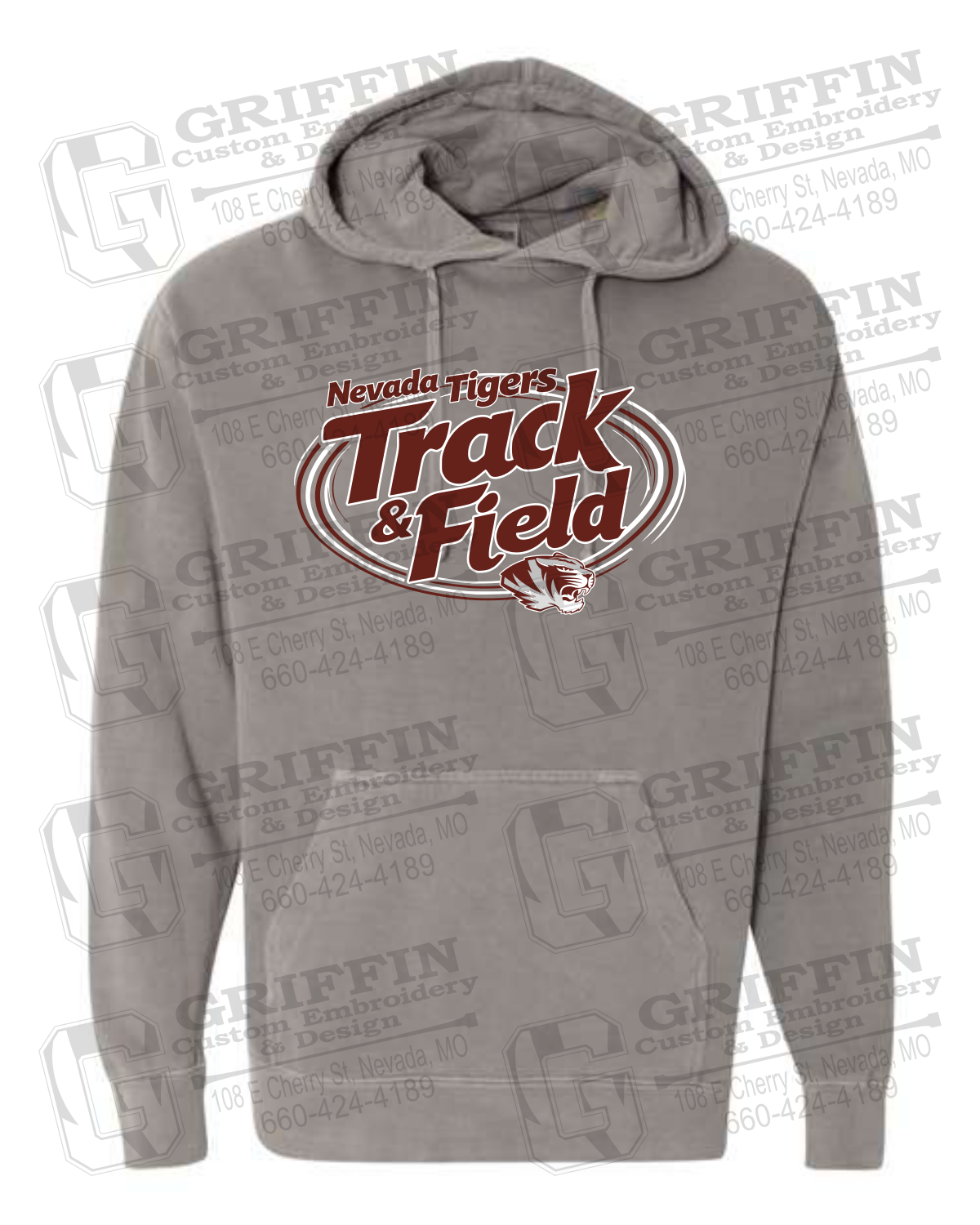 Comfort Colors Hoodie - Track & Field - Nevada Tigers 26-U