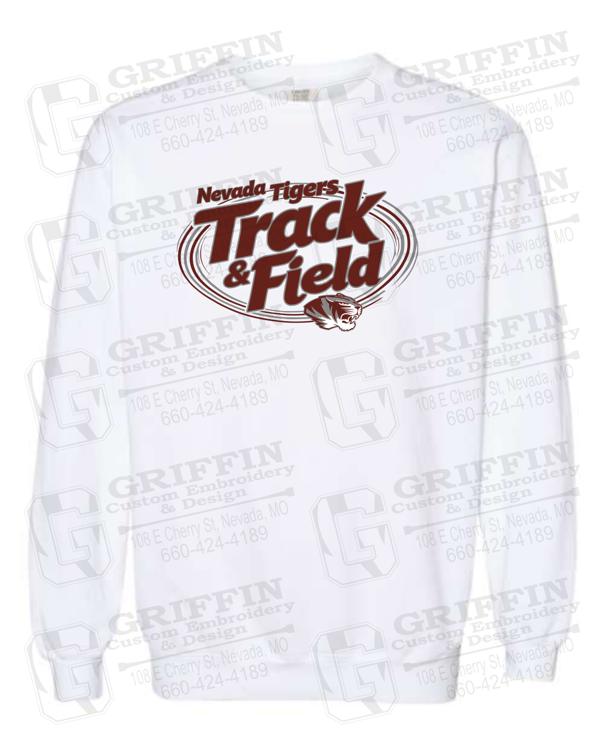 Comfort Colors Crewneck Sweatshirt - Track & Field - Nevada Tigers 26-U