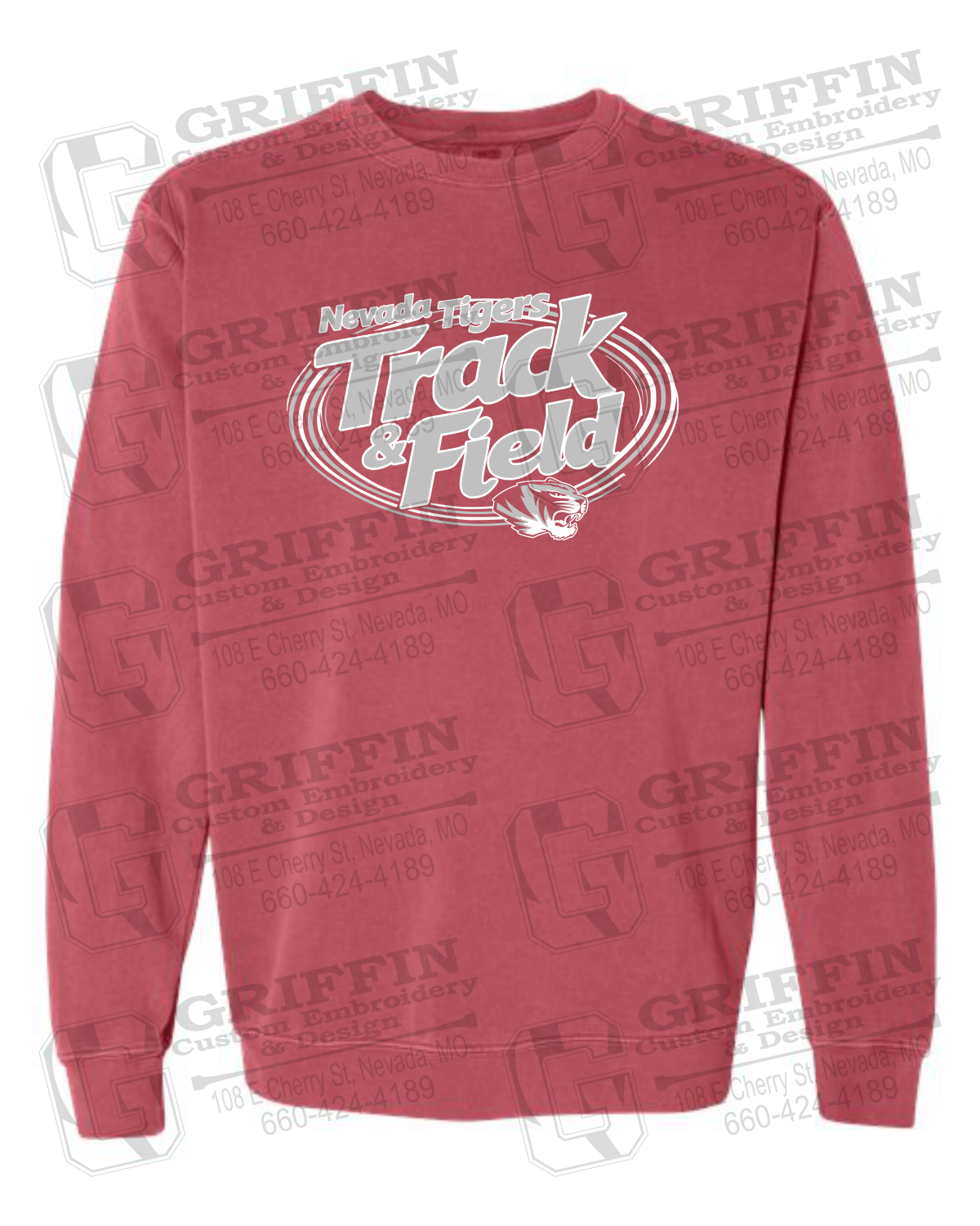 Comfort Colors Crewneck Sweatshirt - Track & Field - Nevada Tigers 26-U