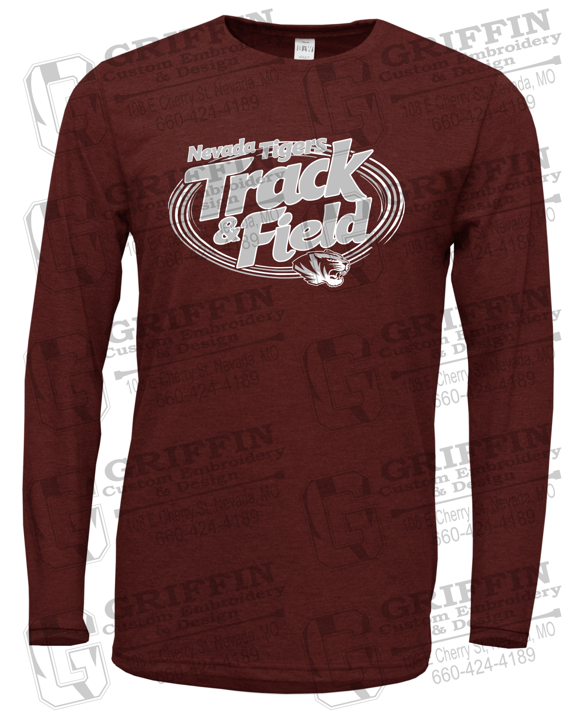 Soft-Tek Long Sleeve T-Shirt - Track & Field - Nevada Tigers 26-U