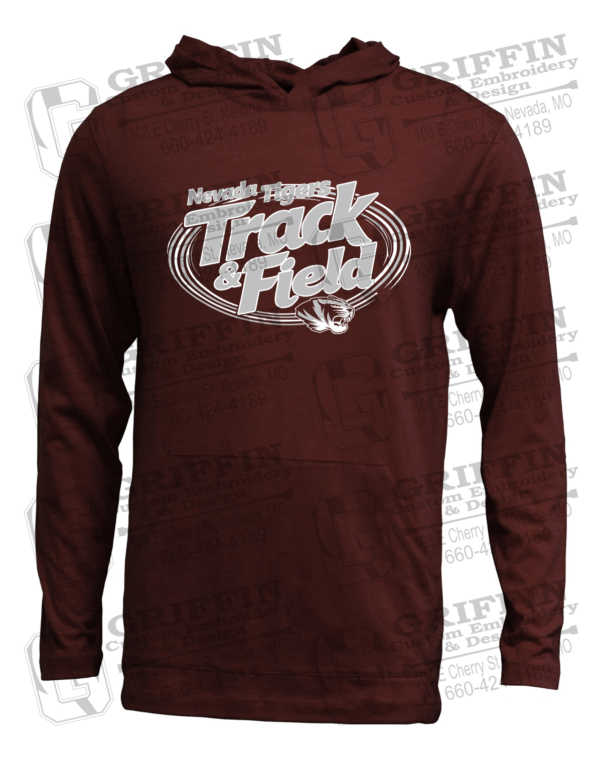 Soft-Tek T-Shirt Hoodie - Track & Field - Nevada Tigers 26-U