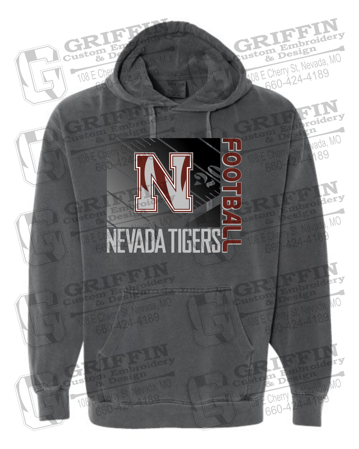 Comfort Colors Hoodie - Football - Nevada Tigers 26-Y