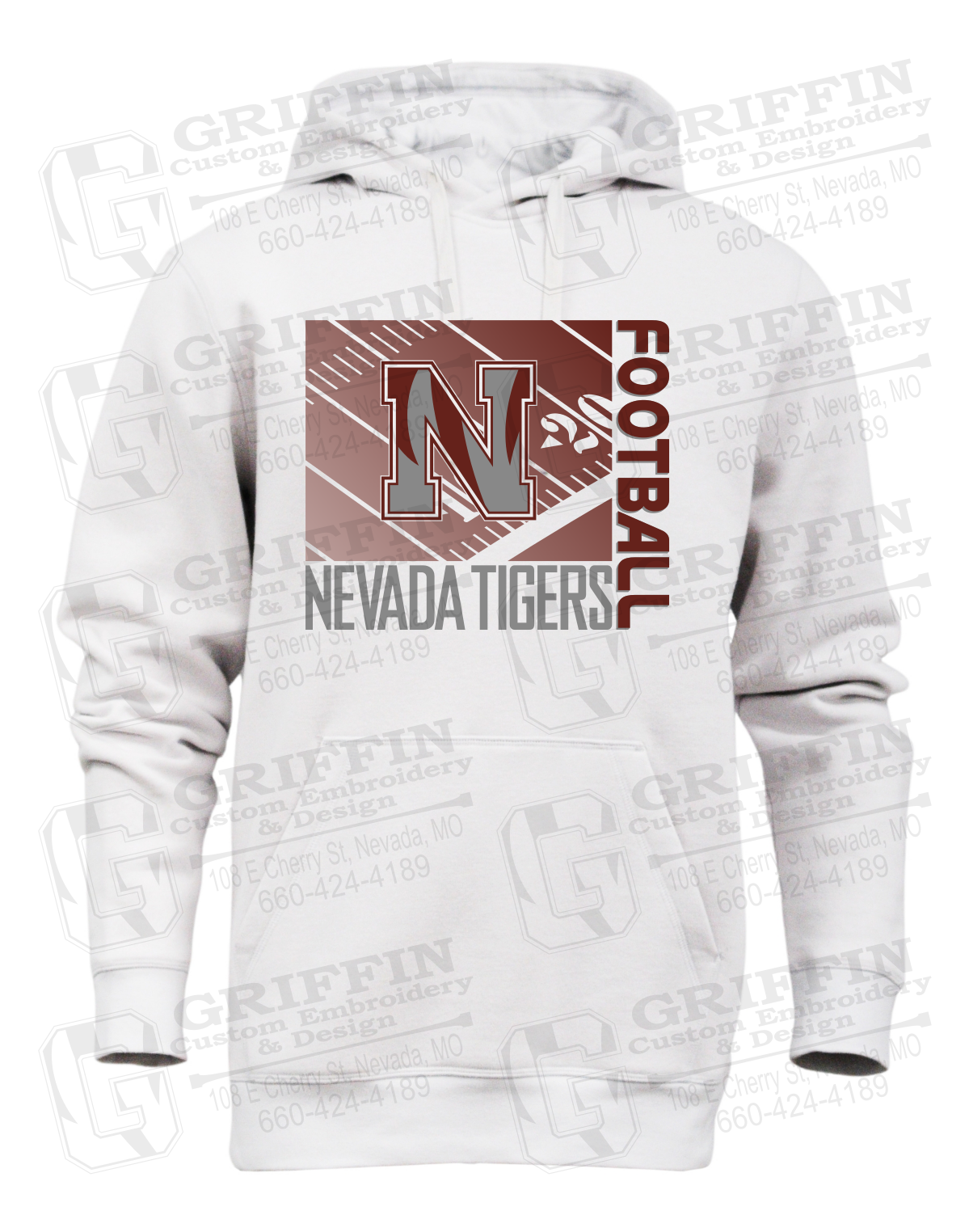 Heavyweight Fleece Hoodie - Football - Nevada Tigers 26-Y